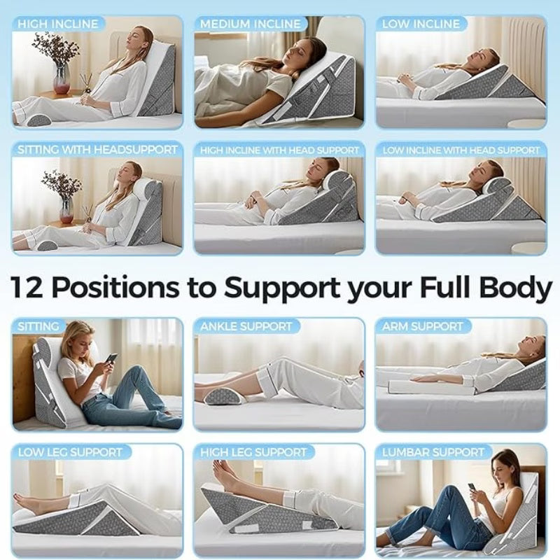 Bed Wedge Pillow Set