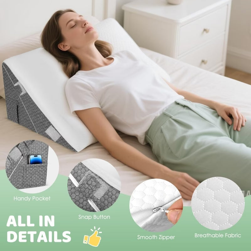 Bed Wedge Pillow Set