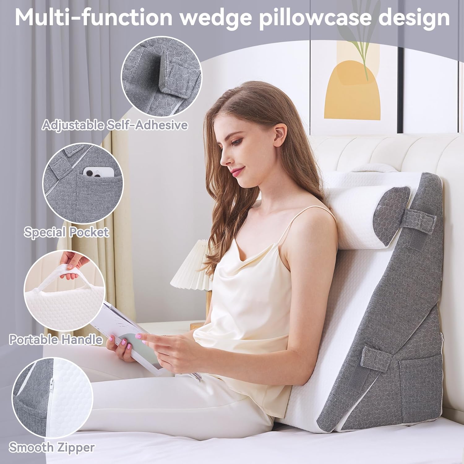 Bed Wedge Pillow Set