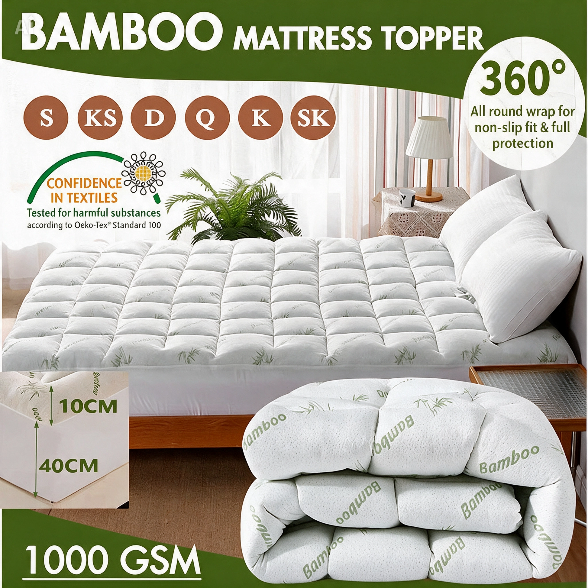 bamboo mattress topper