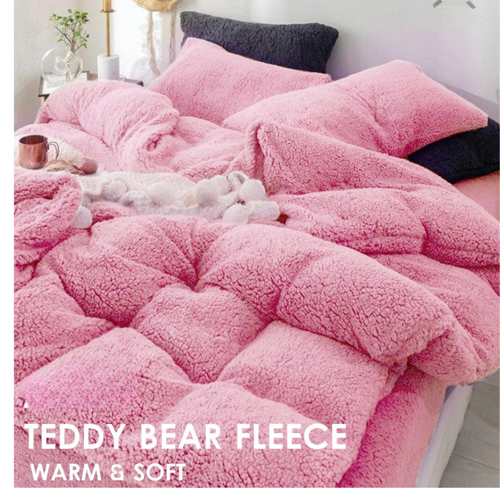 Super Warm Teddy Bear Fleece Thermal Doona Cover Set