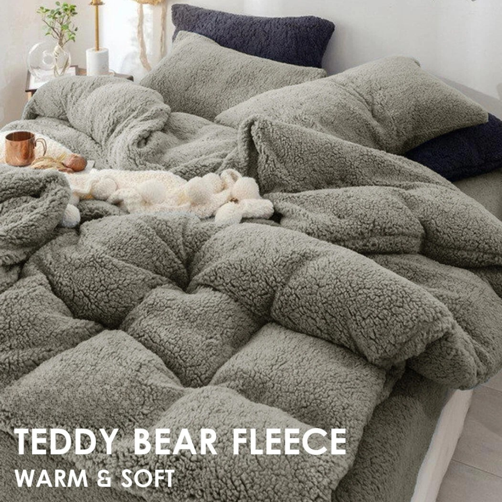 Super Warm Teddy Bear Fleece Thermal Doona Cover Set