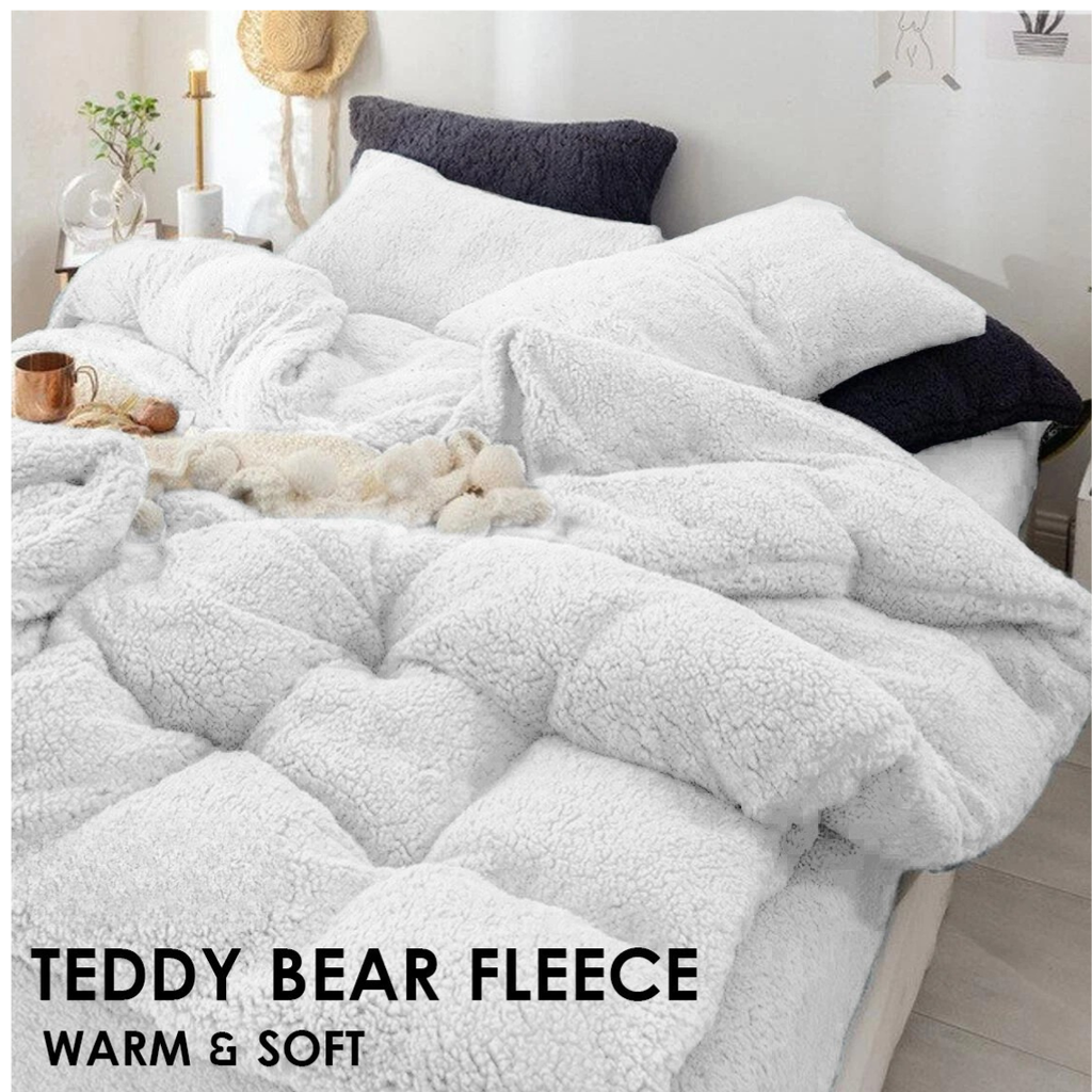 Super Warm Teddy Bear Fleece Thermal Doona Cover Set