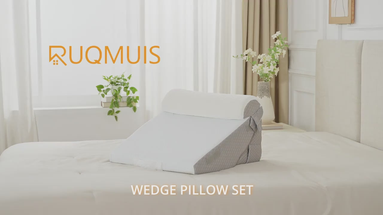 Bed Wedge Pillow Set