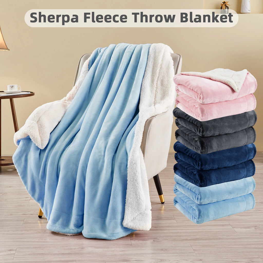 Luxury Double Sided Flannel Sherpa Blanket