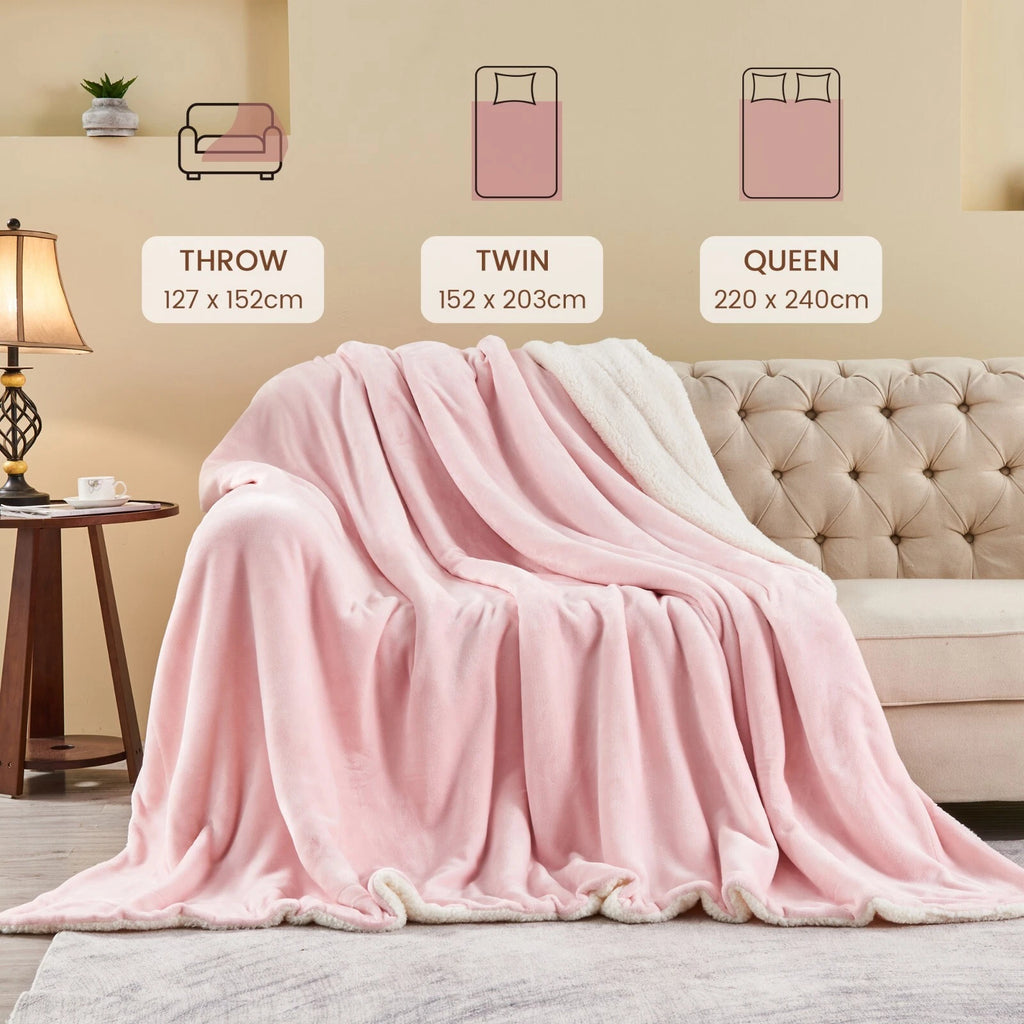 Luxury Double Sided Flannel Sherpa Blanket