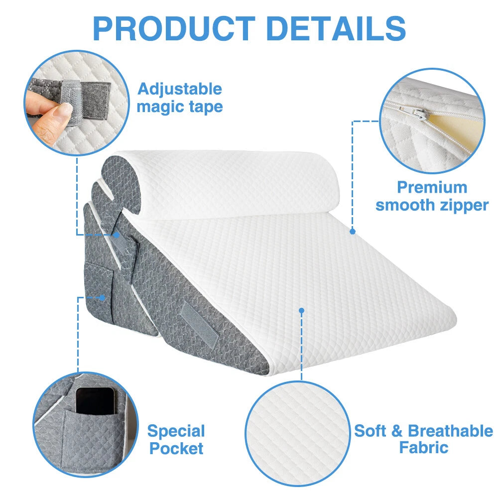 Bed Wedge Pillow Set