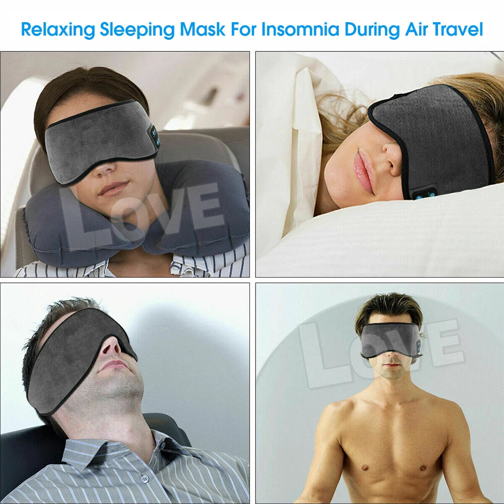 Wireless Bluetooth 5.0 Stereo Eye Mask Headphones EarPhone Sleep music Mask