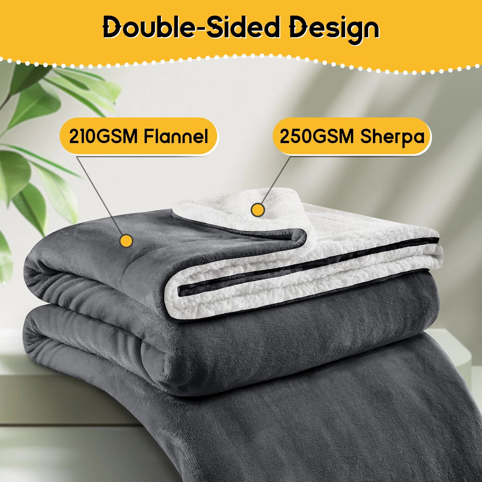 Luxury Double Sided Flannel Sherpa Blanket